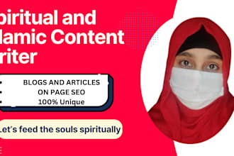 write spiritual and islamic content with on page SEO
