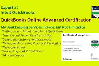 do bank reconciliation and bookkeeping services using intuit quickbooks online
