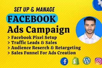setup social media post, facebook ads campaign, fb ads