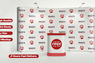 design eye catching custom event backdrop, expo banner, step and repeat