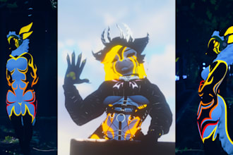 create a custom 3d vrchat texture of your fursona