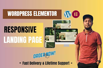 build wordpress landing page, elementor landing page design