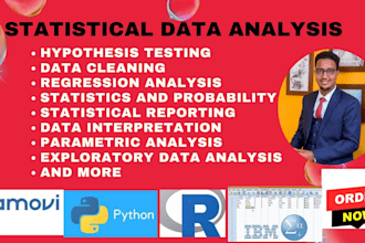 do statistical  data analysis  using  jamovi r python spss
