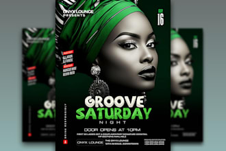 design a creative nightclub, concert, event, and party flyer
