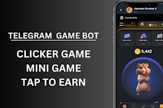 develop telegram crypto bot, mini app like notcoin hamster, chatbot development