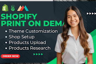setup shopify pod store, shopify mentor, shopify printify printful website
