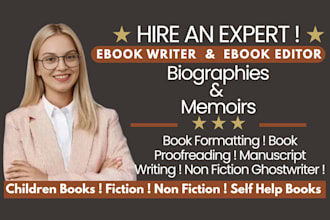 write format proofread memoir biography manuscript edit novel editor