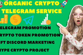 do crypto telegram promotion, token, sol meme coin, airdrop,  community manager