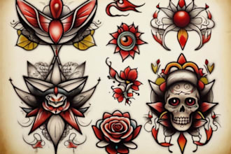 make you a traditional old school tattoo style design
