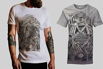 make a linocut style t shirt design for you
