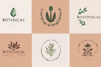 design vintage botanical, mystic, illustration logo