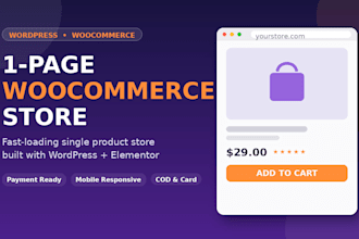 build a 1 page wordpress woocommerce store or landing page