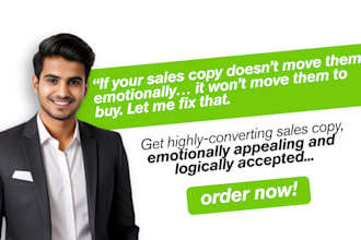 write direct response sales copy, highly converting web copy