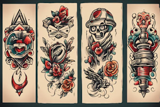 make you a traditional old school tattoo style design