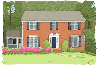 immortalize your house in a unique hand drawn illustration