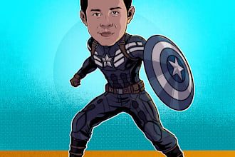 draw you into superhero or comic cartoon character