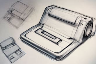 develop industrial and product design concept by sketches
