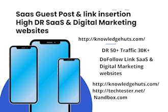 provide saas link insertion guest post backlinks on high DR sites