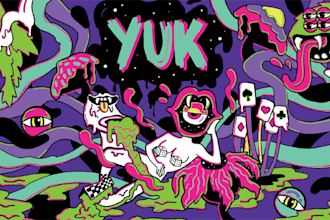 create stunning psychedelic and trippy style illustration