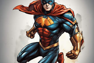 draw a superhero cartoon character
