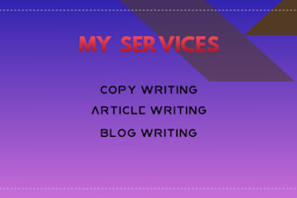do copy writing, article writing or blog writing