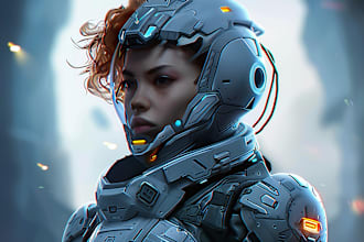 create a sci fi art and sci fi character for you