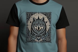 make a linocut style t shirt design for you