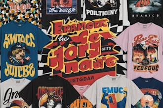 create typography t shirt design and merchandise graphics design