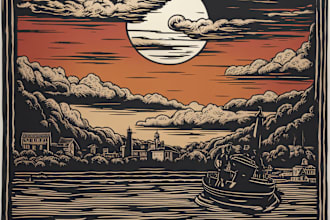 create a unique using excellent linocut art