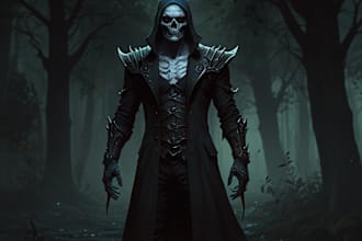 draw fantasy horror character art for you