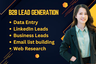 do b2b lead generation data entry linkedin lead gen web research