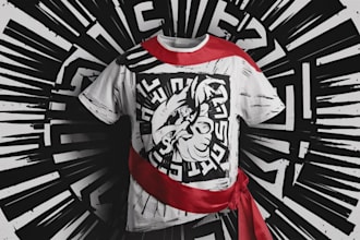 make a linocut style t shirt design for you