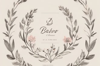 create boho hand drawn botanical feminine logo
