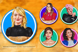 draw your headshot cartoon caricature avatar , portrait , profile from photo