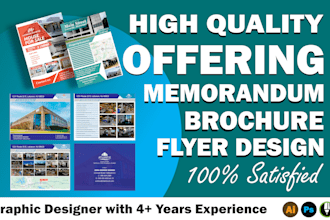 design real estate, offering memorandum brochures and flyers