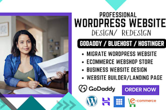wordpress website godaddy bluehost hostinger siteground ionos ecommerce design