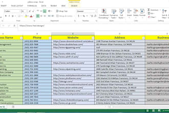 provide a list of targeted emails, numbers, location, site etc for your business