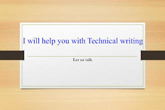 help you with technical writing