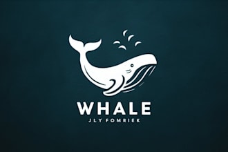 do a luxury whale catamaran fish boat logo design