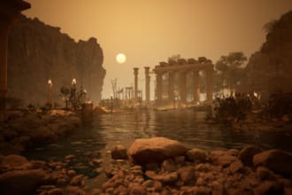 3d game environment level design,open world unreal engine 5,3d terrain warzone