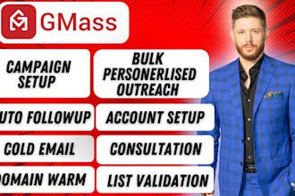 setup gmass and do personalized cold email outreach