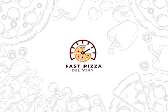 design pizza, organic food cafe and restaurant logo and any graphic design