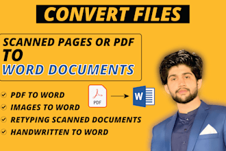 convert PDF to word and retyping images in 1 hour