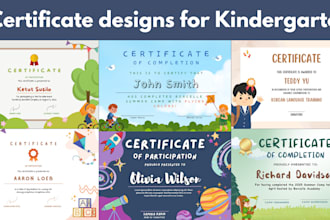 design professional and kindergarten certificates in 24 hours