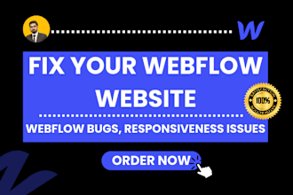 fix your webflow bugs and design issues and customization