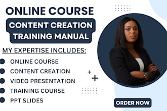 create complete online course content, instructional design, training manual PPT