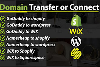 connect or transfer domain to shopify, wix, any website, fix any domain issue