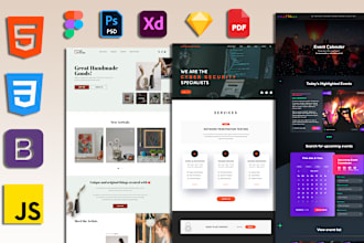 do front end website HTML CSS bootstrap jquery javascript