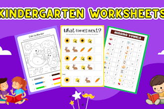 create custom activity worksheet for kindergarten and preschool kids