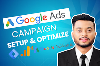 setup google ads adwords ppc search, display, pmax campaigns, shopping ads